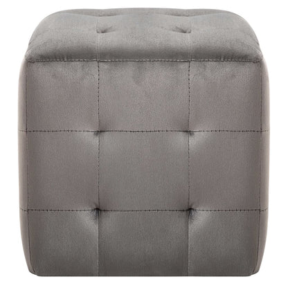 Pouf 2 pz Grigio 30x30x30 cm in Velluto