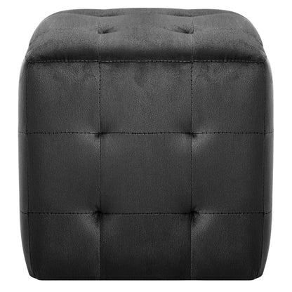 Pouf 2 pz Nero 30x30x30 cm in Velluto