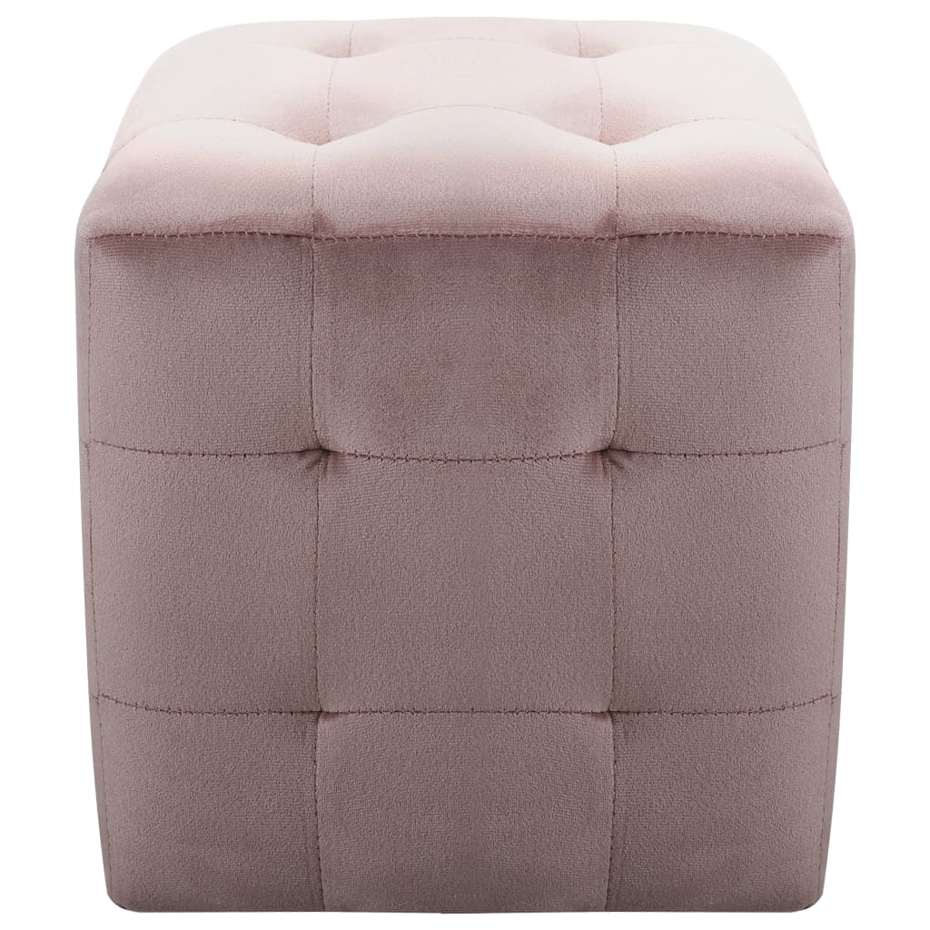 Pouf 2 pz Rosa 30x30x30 cm in Velluto