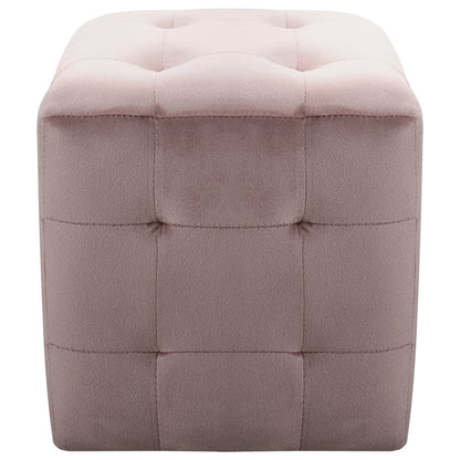 Pouf 2 pz Rosa 30x30x30 cm in Velluto
