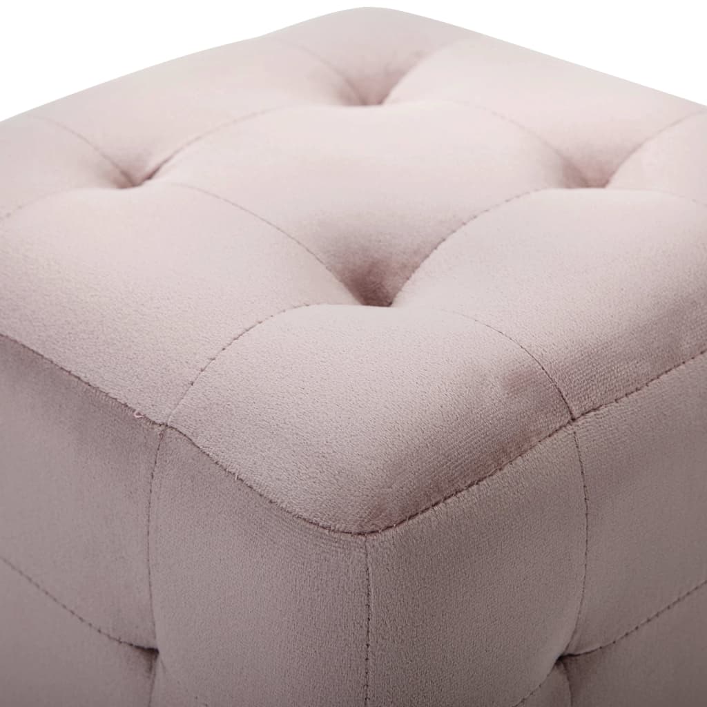 Pouf 2 pz Rosa 30x30x30 cm in Velluto