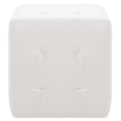 Pouf 2 pz Bianco 30x30x30 cm in Similpelle