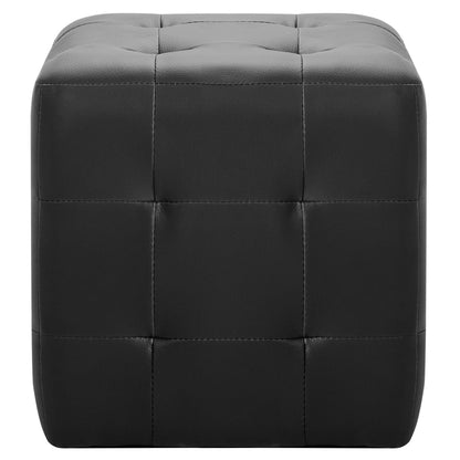 Pouf 2 pz Nero 30x30x30 cm in Similpelle