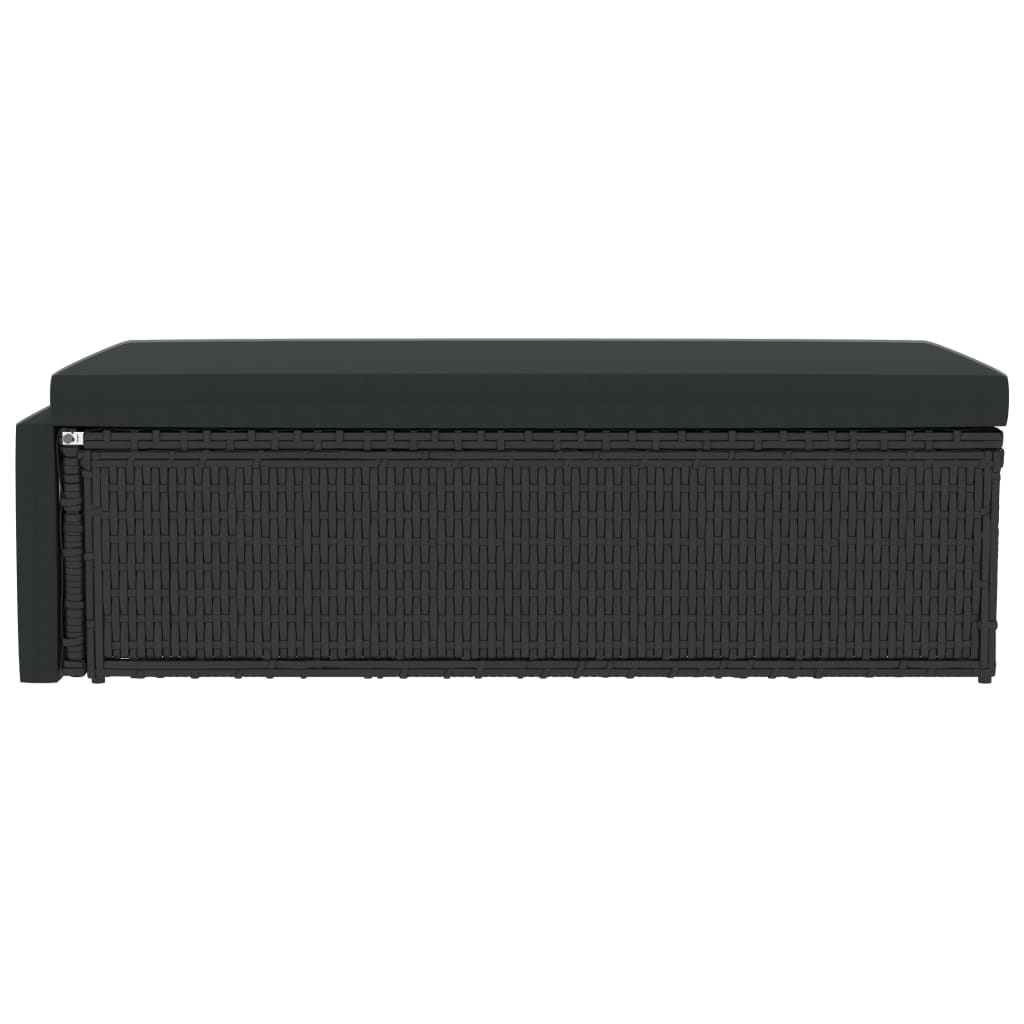 Set Divani da Giardino 2 pz con Cuscini in Polyrattan Nero