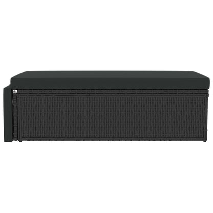 Set Divani da Giardino 2 pz con Cuscini in Polyrattan Nero