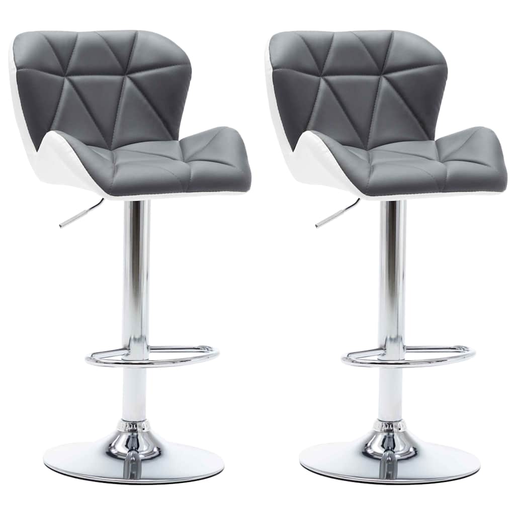 Sgabello da bar 2 pcs Grigio 44 x 48 x 105,5 cm Pelle Sintetica
