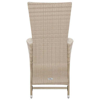 Set da Pranzo da Giardino 7 pz con Cuscini in Polyrattan Beige