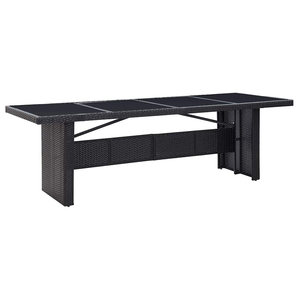 Set da pranzo per esterni con cuscino 11 pcs Nero Poly Rattan