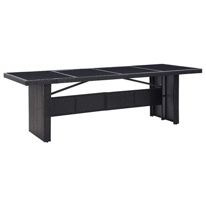 Set da pranzo per esterni con cuscino 11 pcs Nero Poly Rattan
