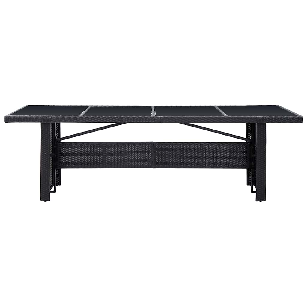 Set da pranzo per esterni con cuscino 11 pcs Nero Poly Rattan