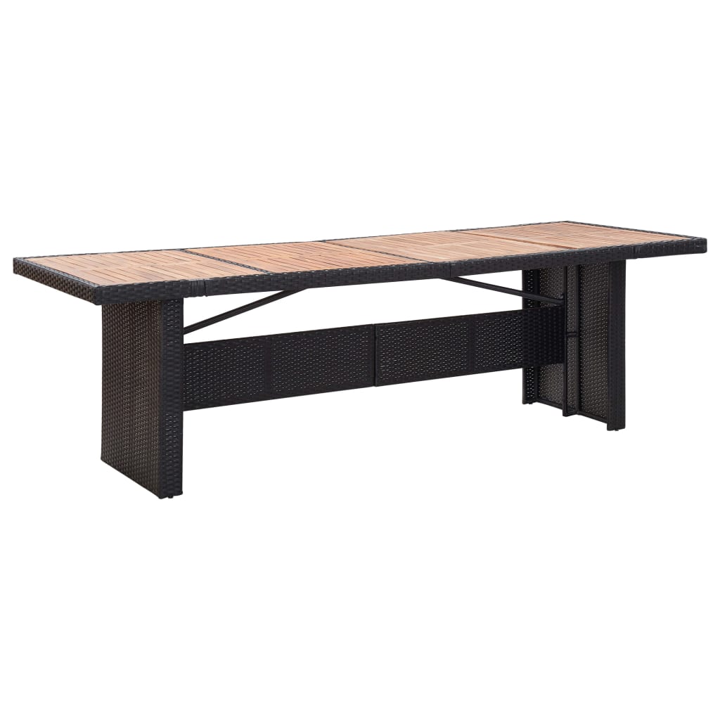 Set da Pranzo da Giardino 11 pz in Polyrattan e Acacia Nero