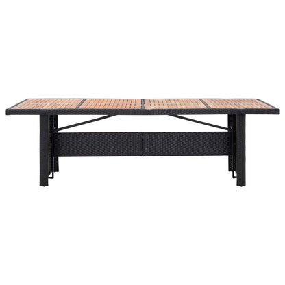 Set da Pranzo da Giardino 11 pz in Polyrattan e Acacia Nero