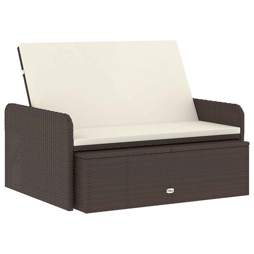 Set Divani da Giardino 2 pz con Cuscini in Polyrattan Marrone
