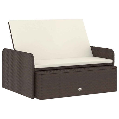 Set Divani da Giardino 2 pz con Cuscini in Polyrattan Marrone
