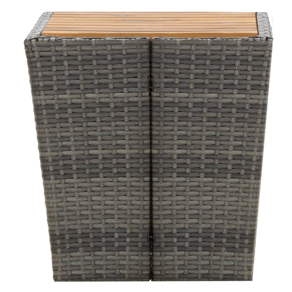 Tavolino Grigio 41,5x41,5x43 cm in Polyrattan e Legno di Acacia