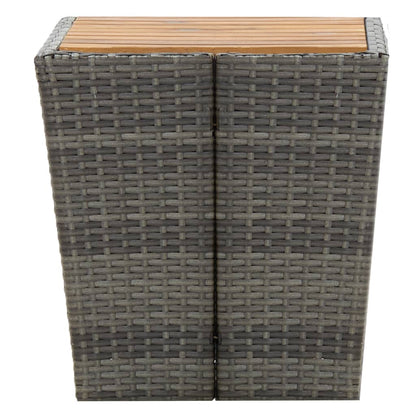 Tavolino Grigio 41,5x41,5x43 cm in Polyrattan e Legno di Acacia
