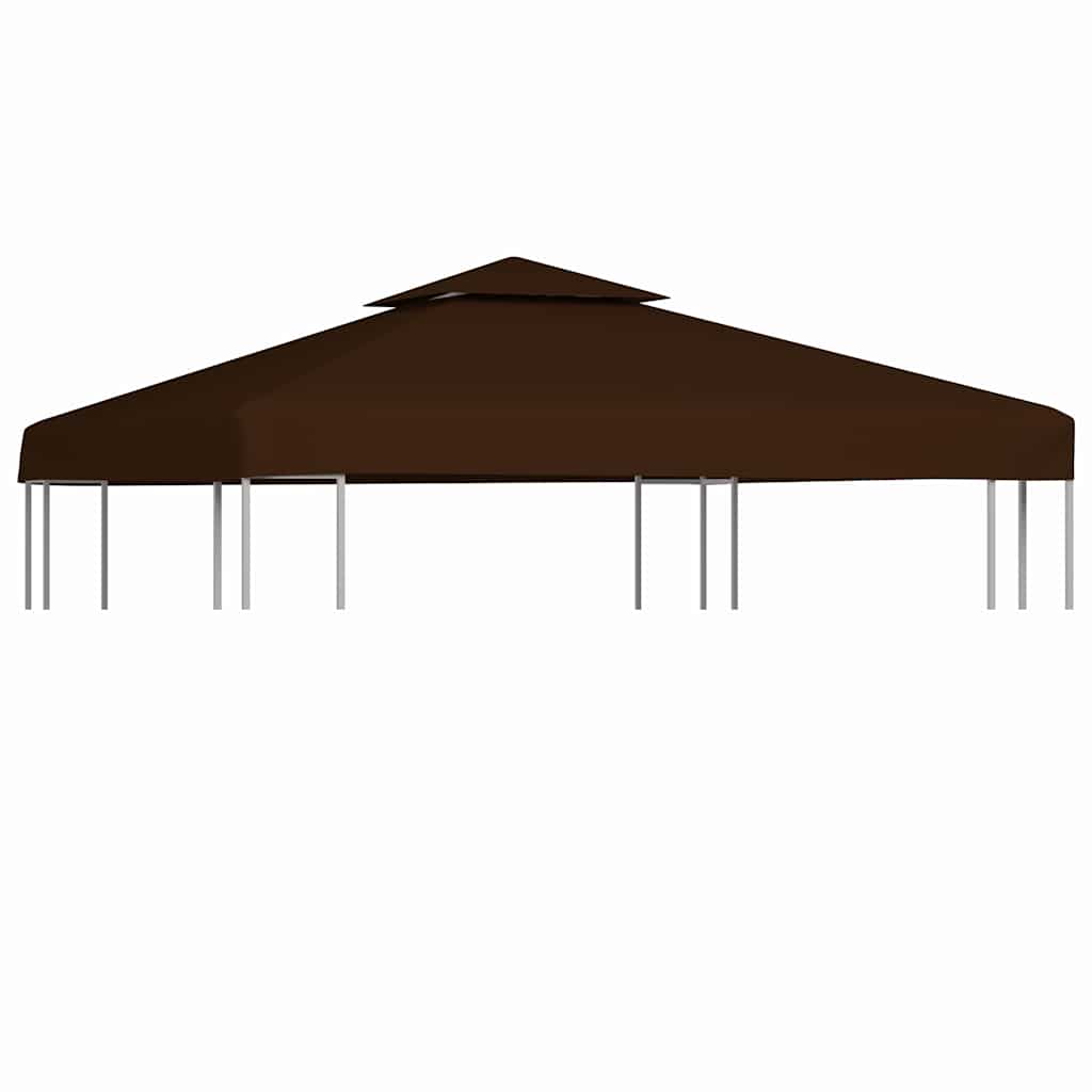 Copertura Superiore per Gazebo a 2 Strati 310g/mÃ‚Â² 3x3m Marrone