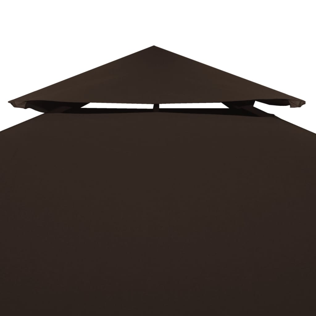 Copertura Superiore per Gazebo a 2 Strati 310g/mÃ‚Â² 3x3m Marrone