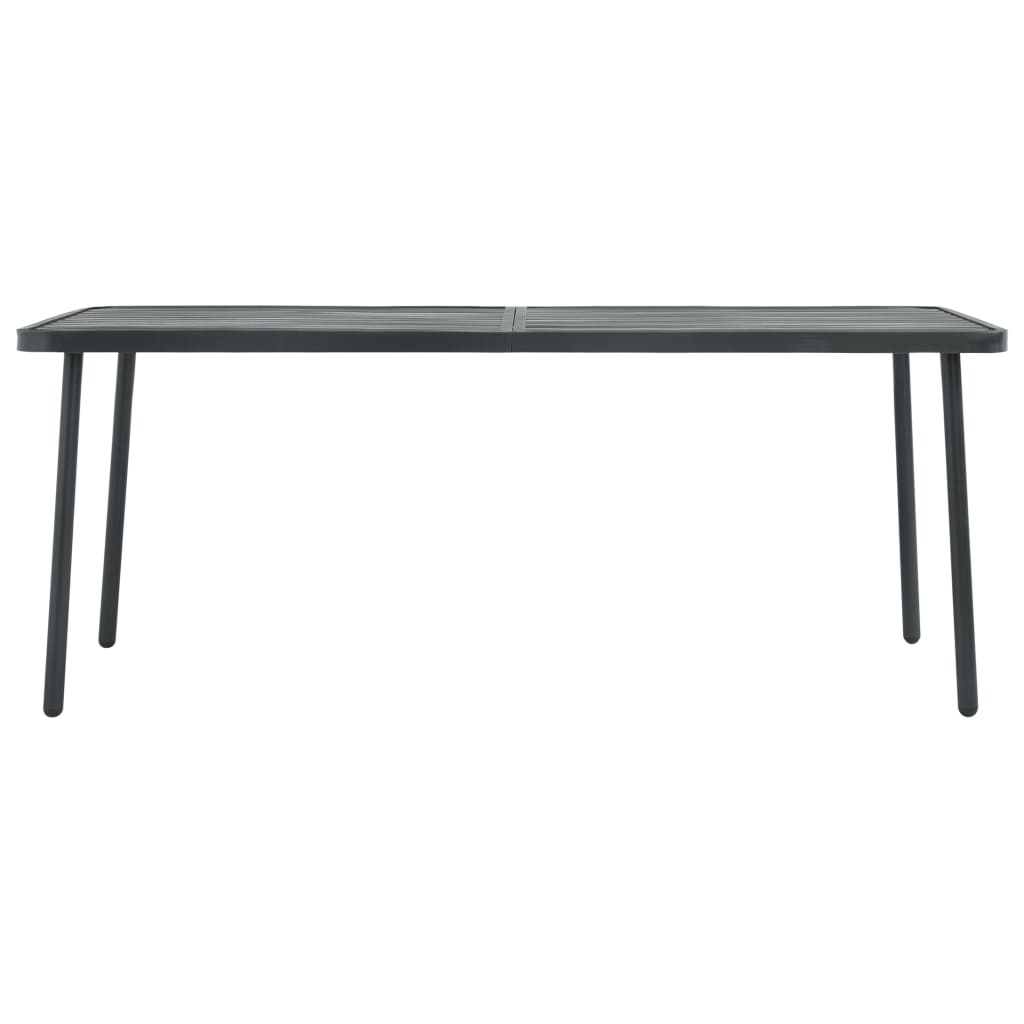 Tavolo da Giardino Grigio Scuro 180x83x72 cm in Acciaio
