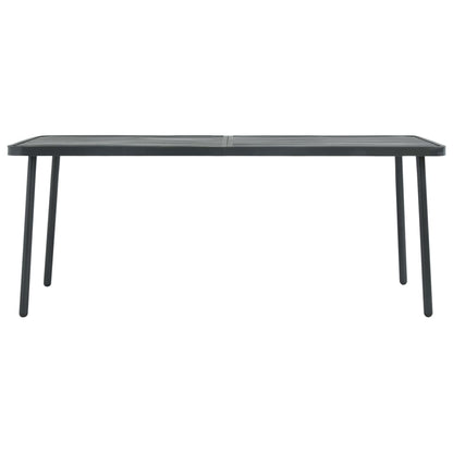 Tavolo da Giardino Grigio Scuro 180x83x72 cm in Acciaio