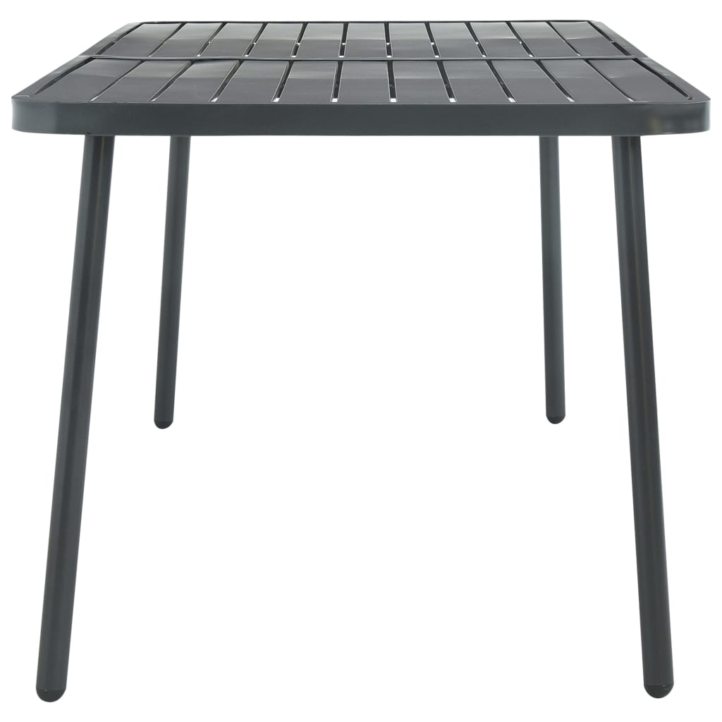 Tavolo da Giardino Grigio Scuro 180x83x72 cm in Acciaio