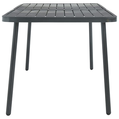 Tavolo da Giardino Grigio Scuro 180x83x72 cm in Acciaio