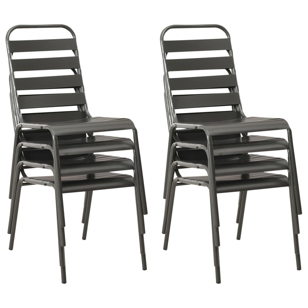 Set da Pranzo da Giardino 9 pz in Acciaio Grigio Scuro