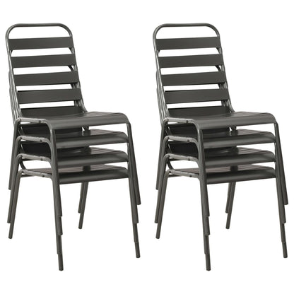 Set da Pranzo da Giardino 9 pz in Acciaio Grigio Scuro