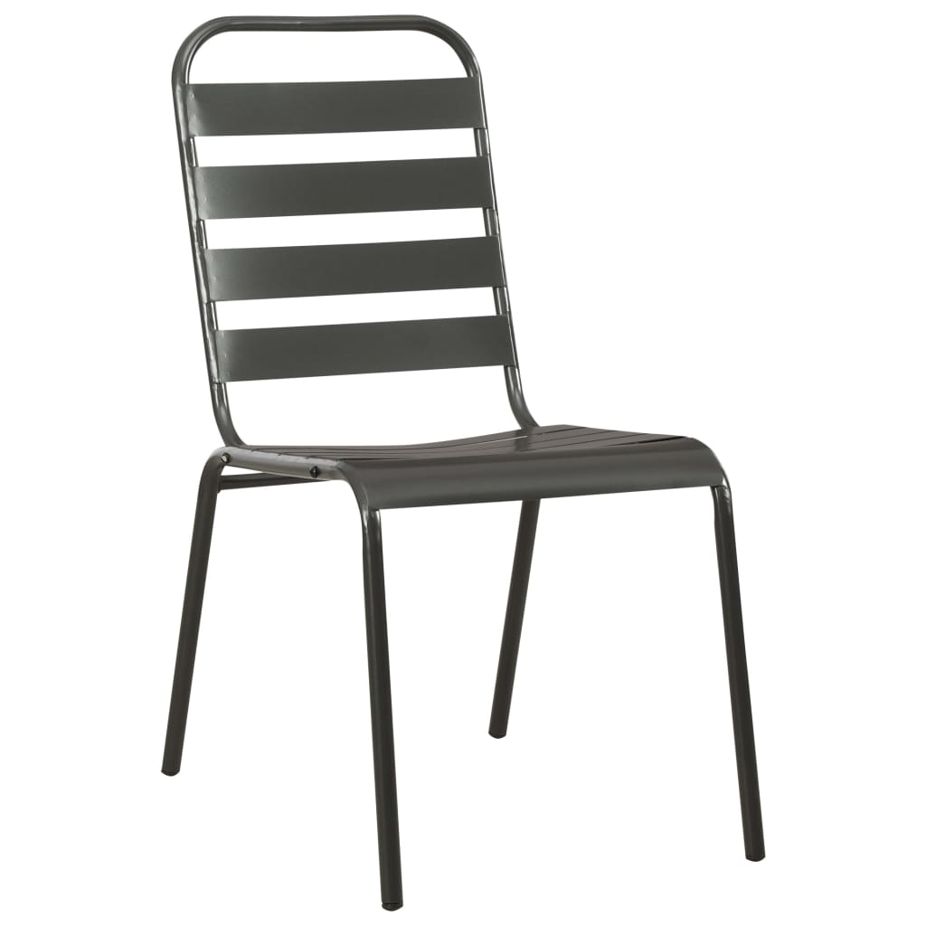 Set da Pranzo da Giardino 9 pz in Acciaio Grigio Scuro