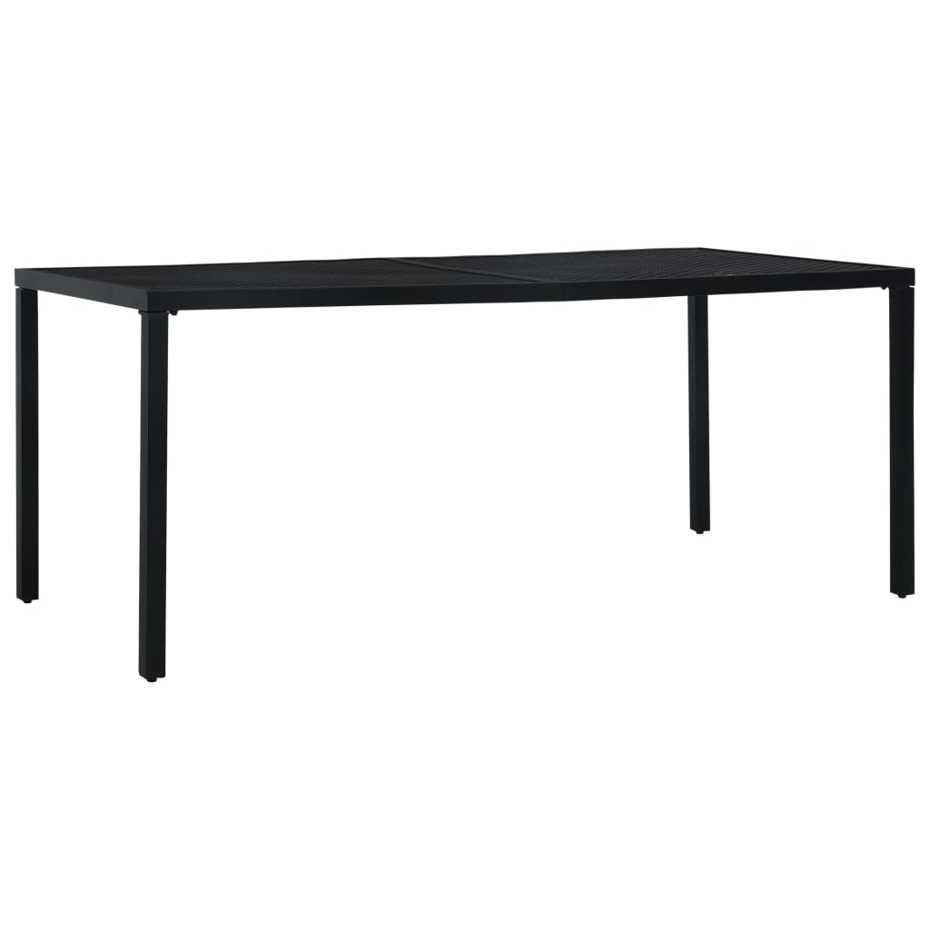 Tavolo da Giardino Nero 180x83x72 cm in Acciaio