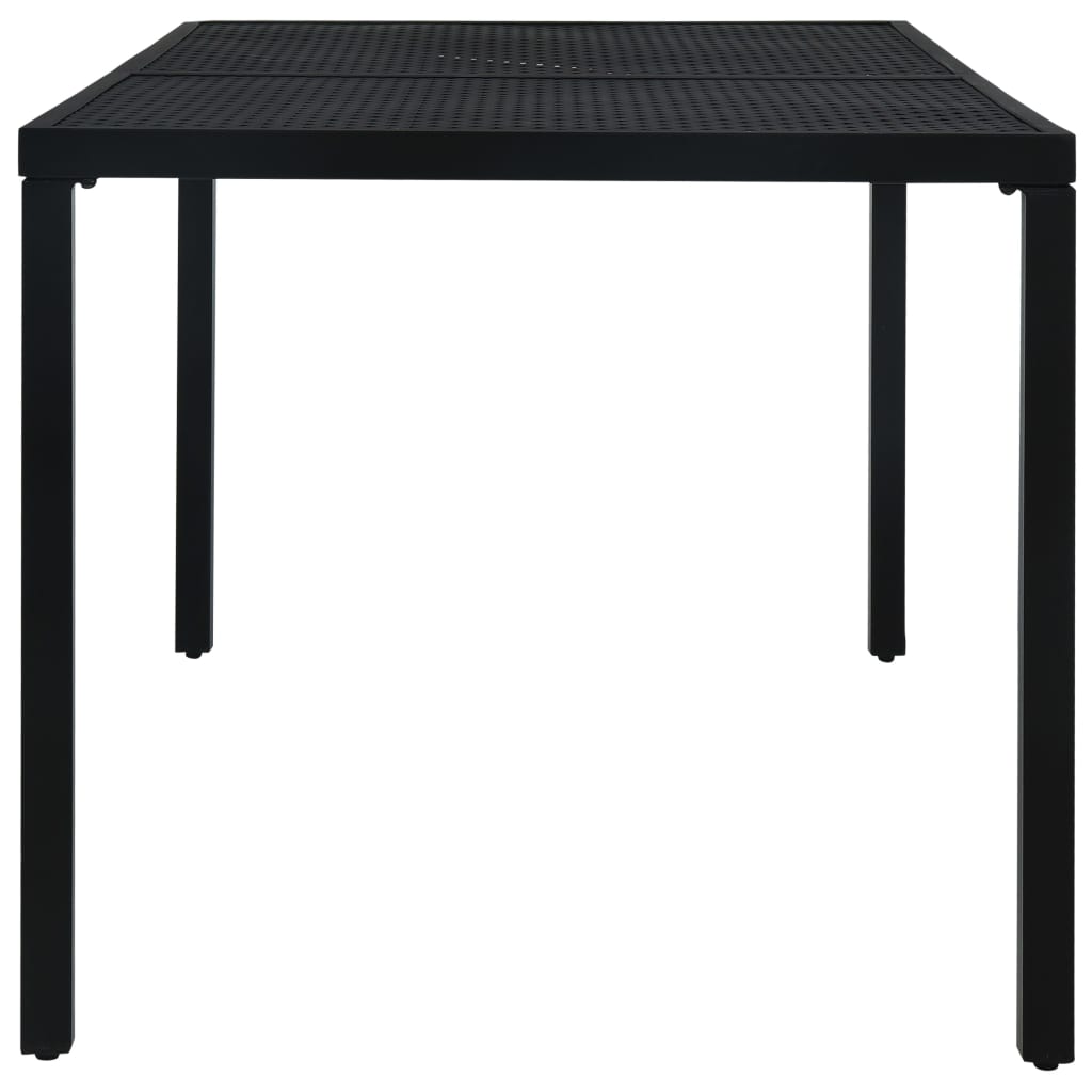 Tavolo da Giardino Nero 180x83x72 cm in Acciaio