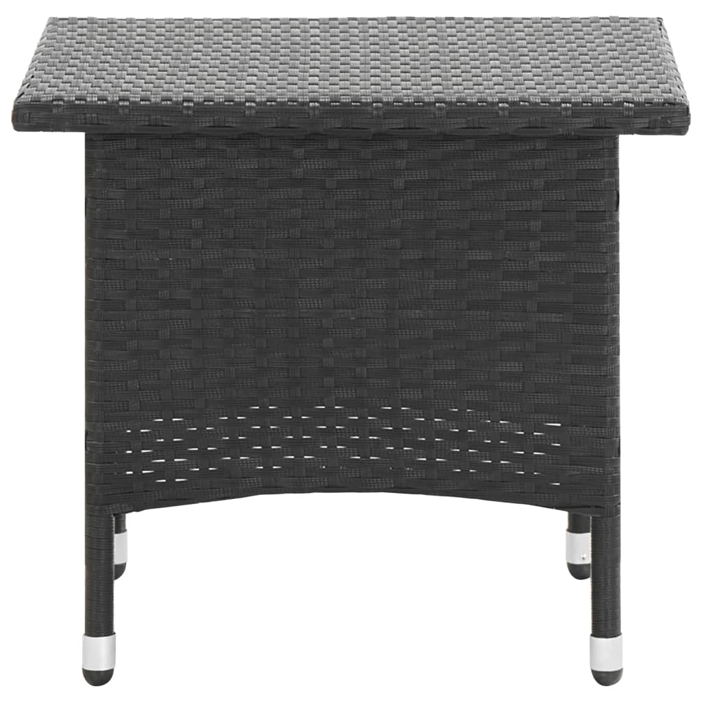 Tavolino da TÃ¨ Nero 50x50x47 cm in Polyrattan