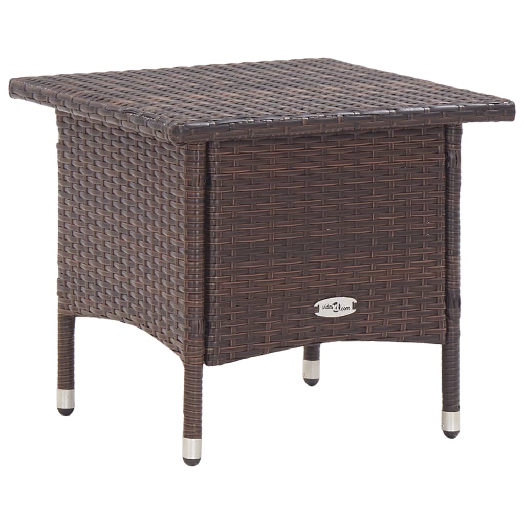 Tavolino da TÃƒÂ¨ Marrone 50x50x47 cm in Polyrattan