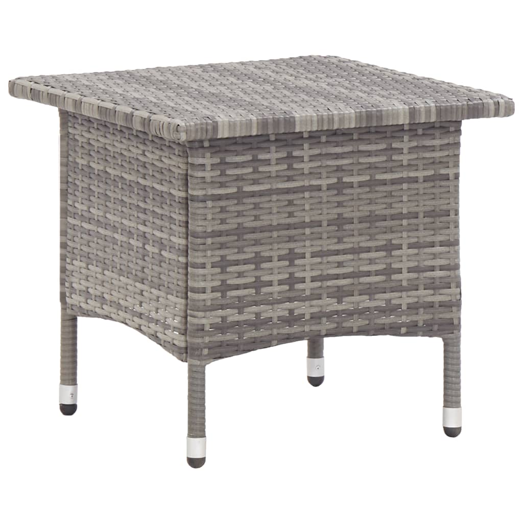 Tavolino da TÃƒÂ¨ Grigio 50x50x47 cm in Polyrattan