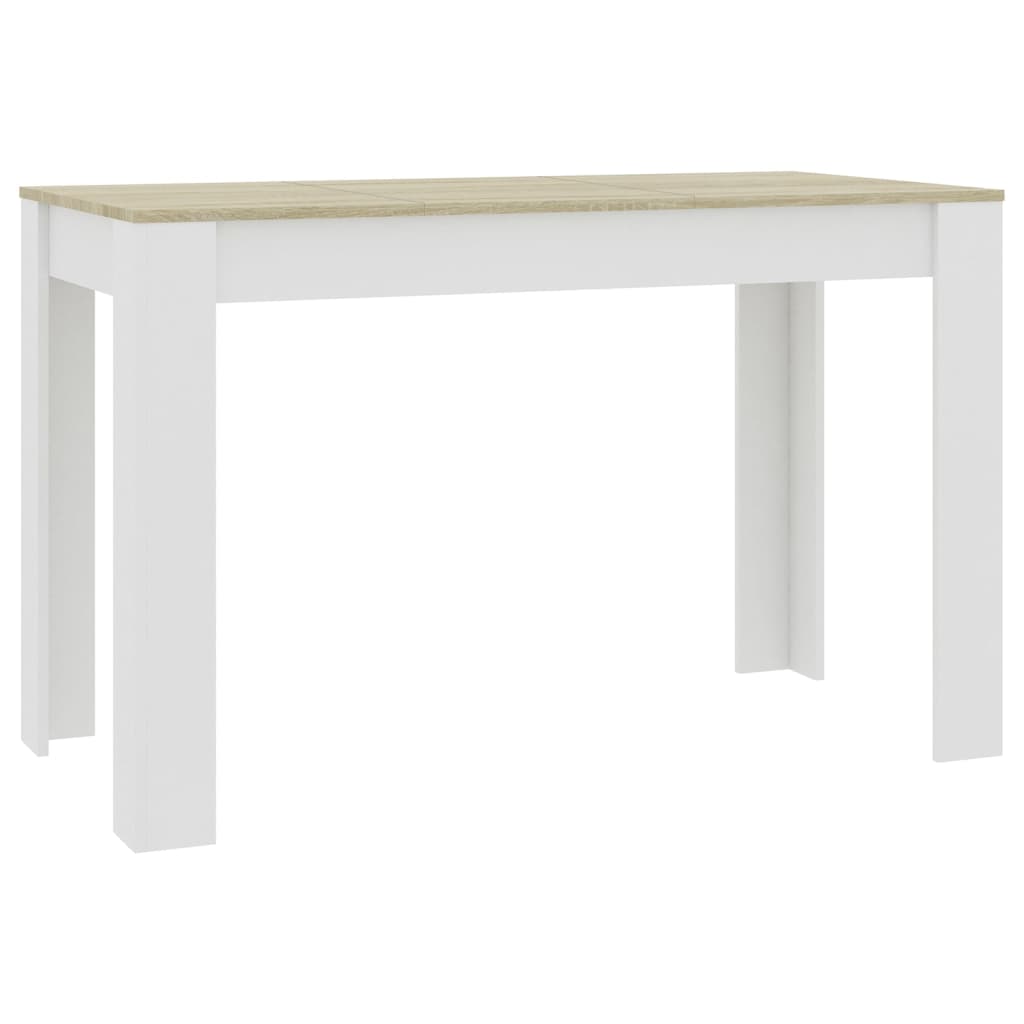 Tavolo da Pranzo Bianco e Rovere Sonoma 120x60x76cm Multistrato
