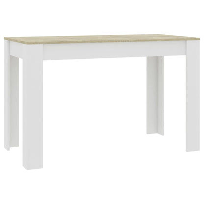 Tavolo da Pranzo Bianco e Rovere Sonoma 120x60x76cm Multistrato