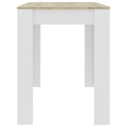 Tavolo da Pranzo Bianco e Rovere Sonoma 120x60x76cm Multistrato