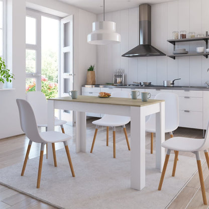 Tavolo da Pranzo Bianco e Rovere Sonoma 120x60x76cm Multistrato