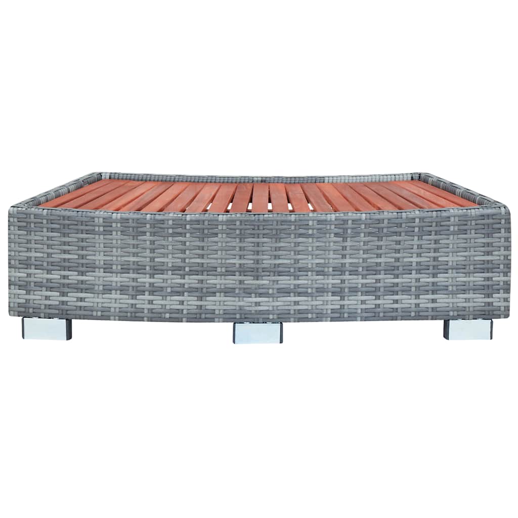 Scalino per Spa Grigio in Polyrattan 92x45x25 cm