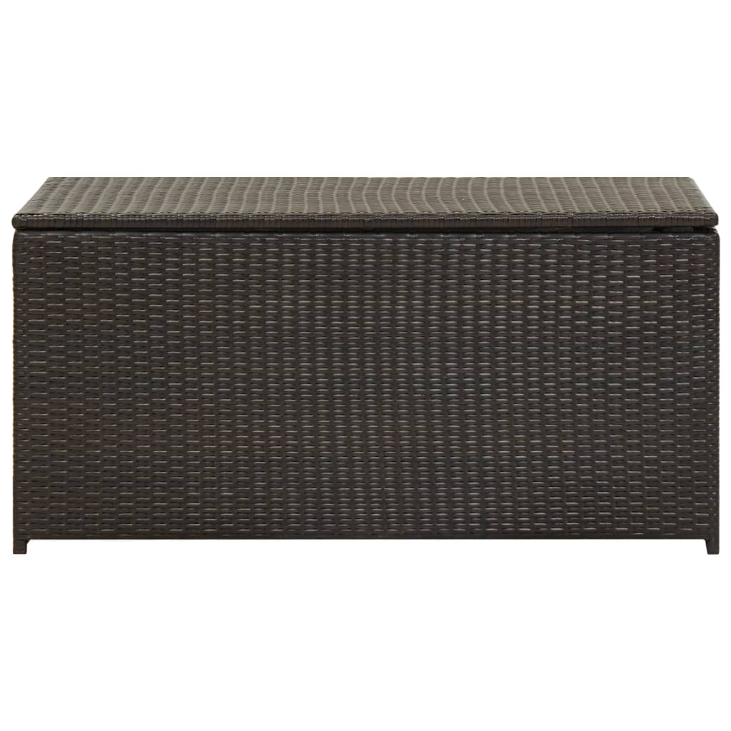 Baule da Giardino in Polyrattan 100x50x50 cm Marrone