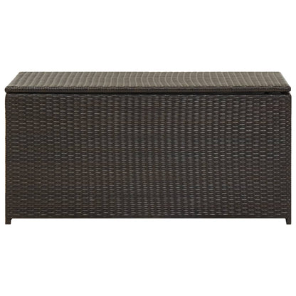 Baule da Giardino in Polyrattan 100x50x50 cm Marrone