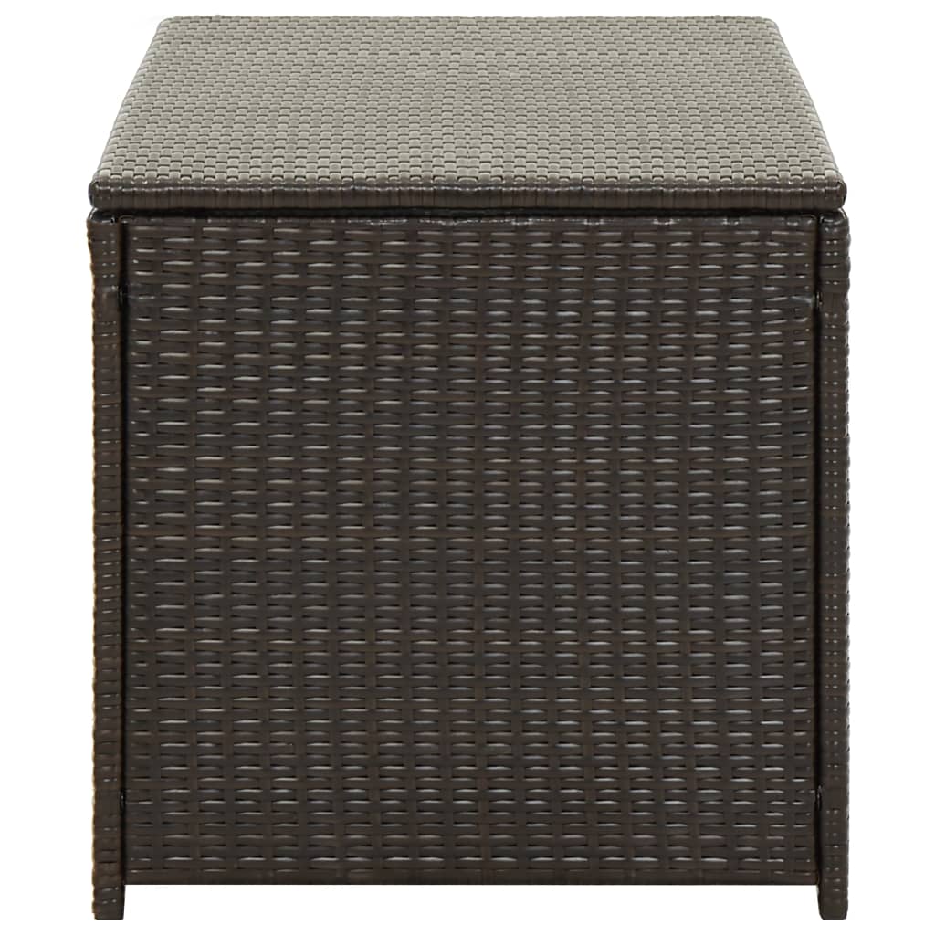 Baule da Giardino in Polyrattan 100x50x50 cm Marrone