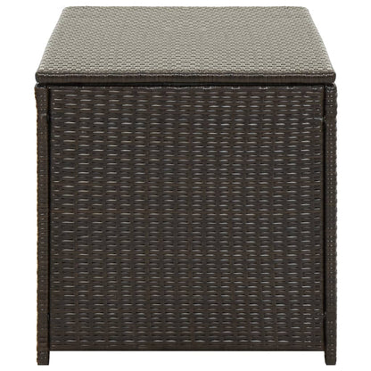 Baule da Giardino in Polyrattan 100x50x50 cm Marrone