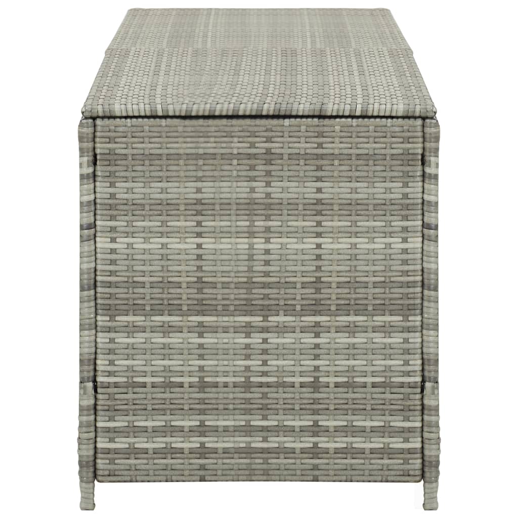 Baule da Giardino in Polyrattan 200x50x60 cm Grigio