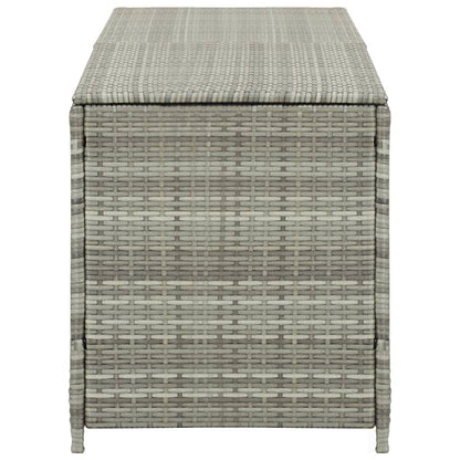 Baule da Giardino in Polyrattan 200x50x60 cm Grigio