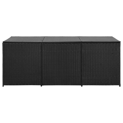Baule da Giardino in Polyrattan 180x90x70 cm Nero