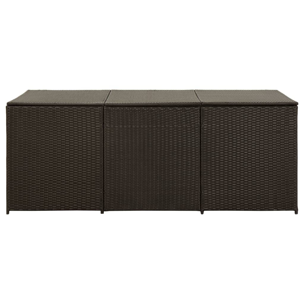 Baule da Giardino in Polyrattan 180x90x70 cm Marrone