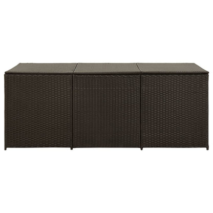 Baule da Giardino in Polyrattan 180x90x70 cm Marrone