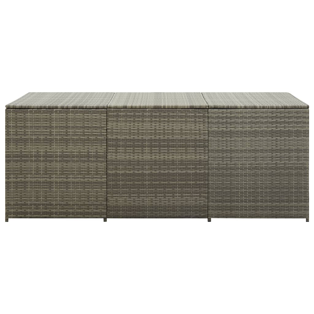 Baule da Giardino in Polyrattan 180x90x70 cm Grigio
