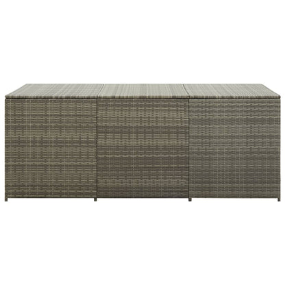 Baule da Giardino in Polyrattan 180x90x70 cm Grigio